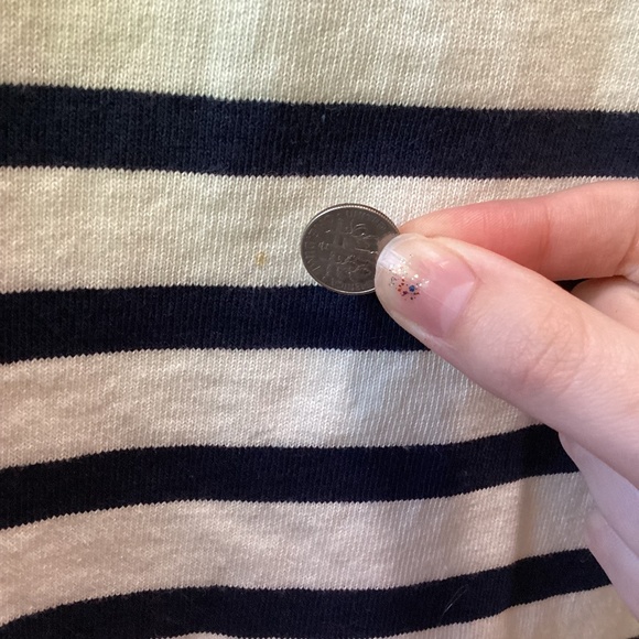 J.Crew Classic Mariner Boatneck Tee * Ivory & Navy* Small - Picture 5 of 6